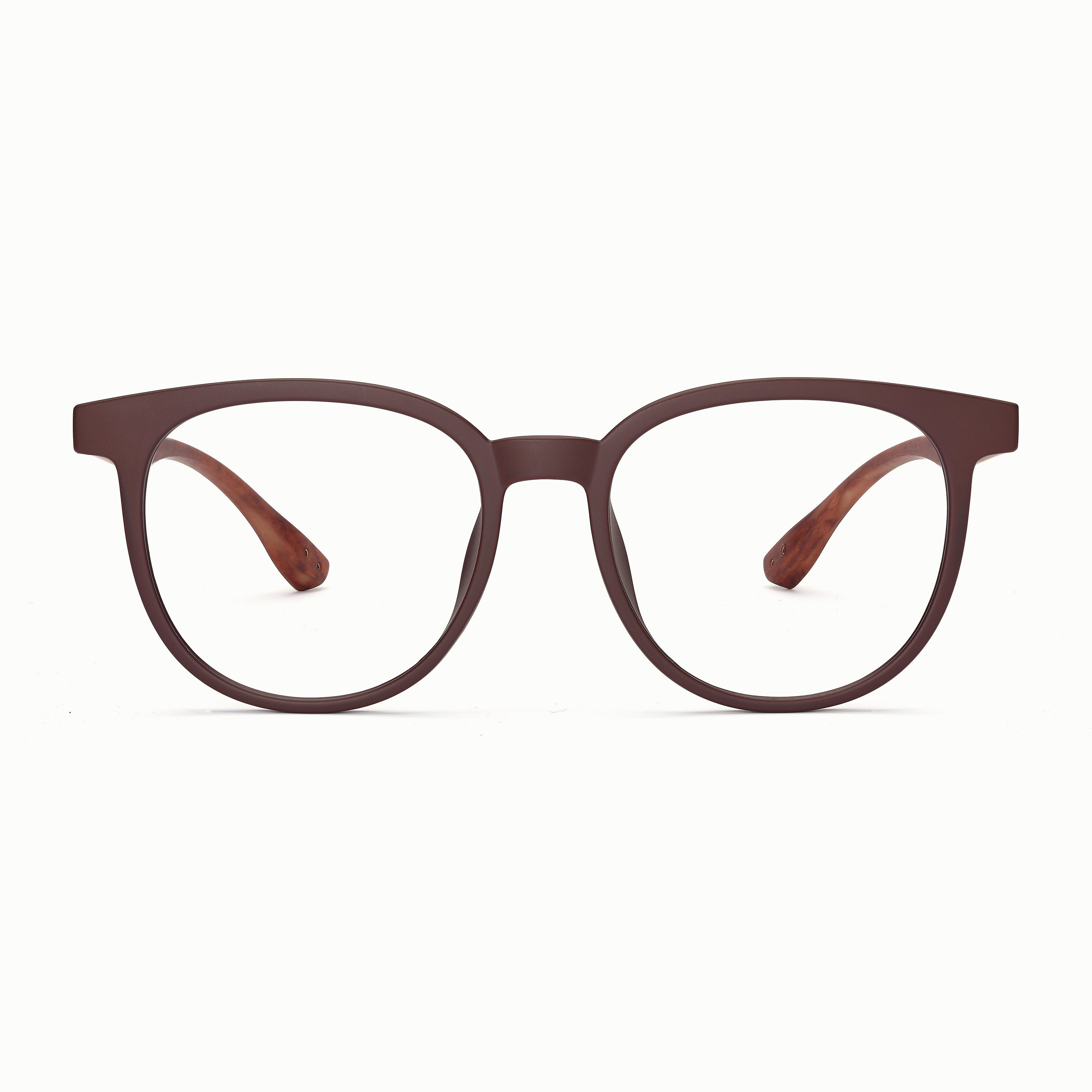Keaton round prescription glasses #colour_cocoa